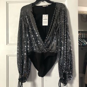 ZARA sequin bodysuit
